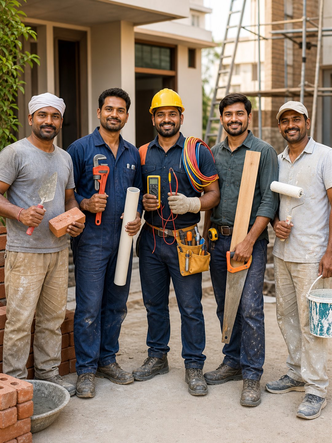 Worksakha skilled daily workers including mason plumber electrician carpenter and painter